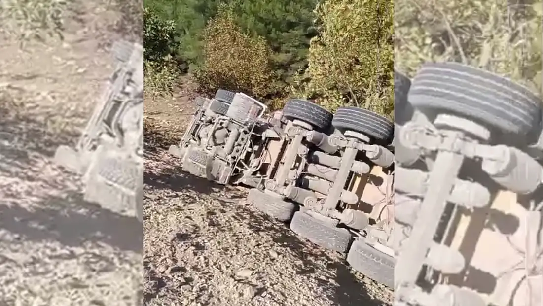 Milas’ta tır devrildi: Sürücü kazayı hafif yaralı olarak atlattı