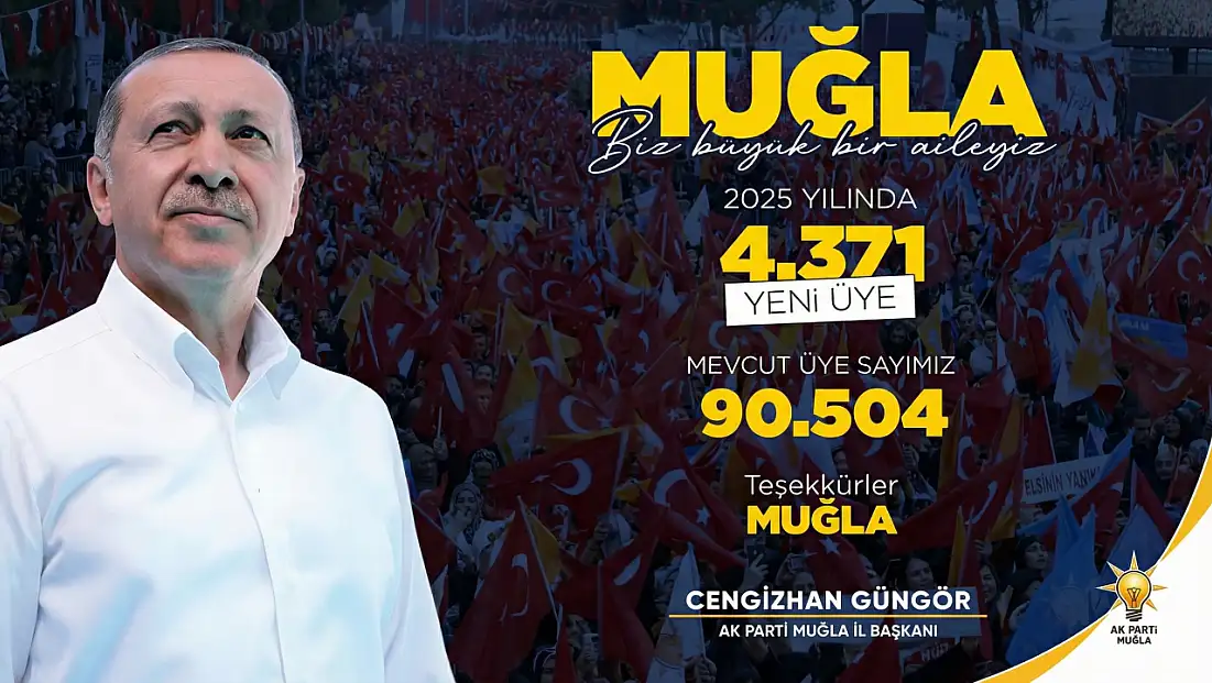 Muğla’da AK Parti Ailesi Büyüyor: Üye Sayısı 90 Bini Aştı