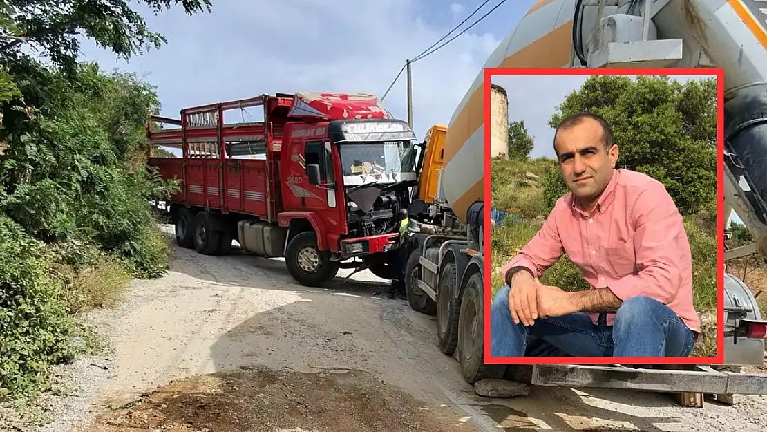 Bodrum'da yokuşta kayan kamyon mikser sürücüsünü hayattan kopardı