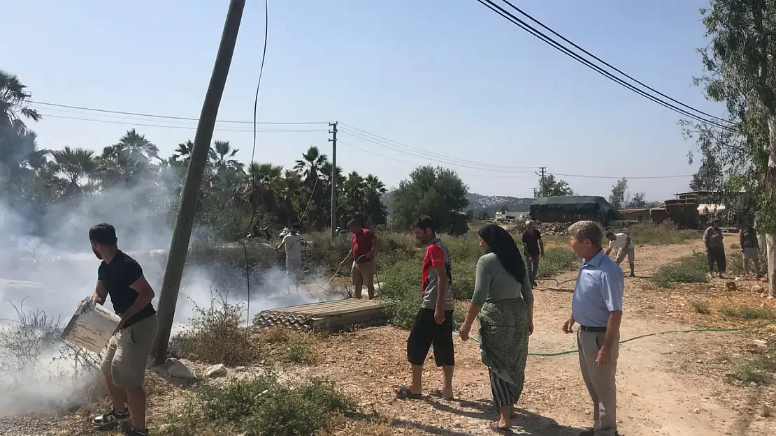 Boğaziçi Mahallesi'nde yangın paniği: Evlere metreler kala söndürüldü