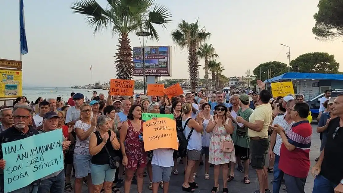 Didim’de Akbelen’e destek için insan zinciri oluşturuldu