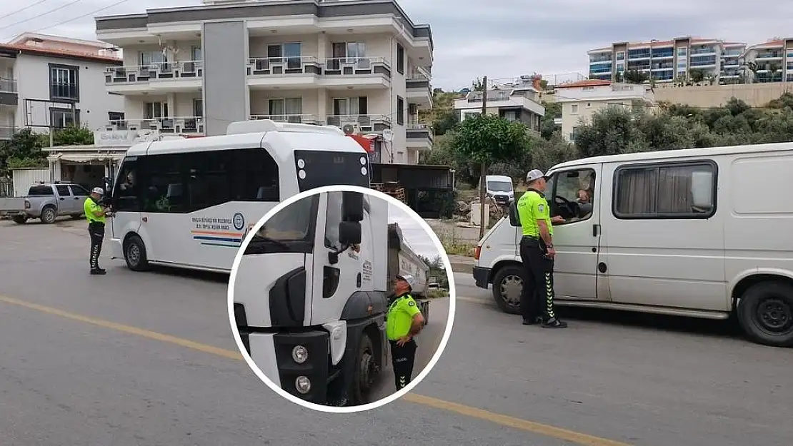 Erdal Çerçi Caddesi’nde Trafik Ekiplerinden Kamyon ve Minibüslere Sıkı Denetim