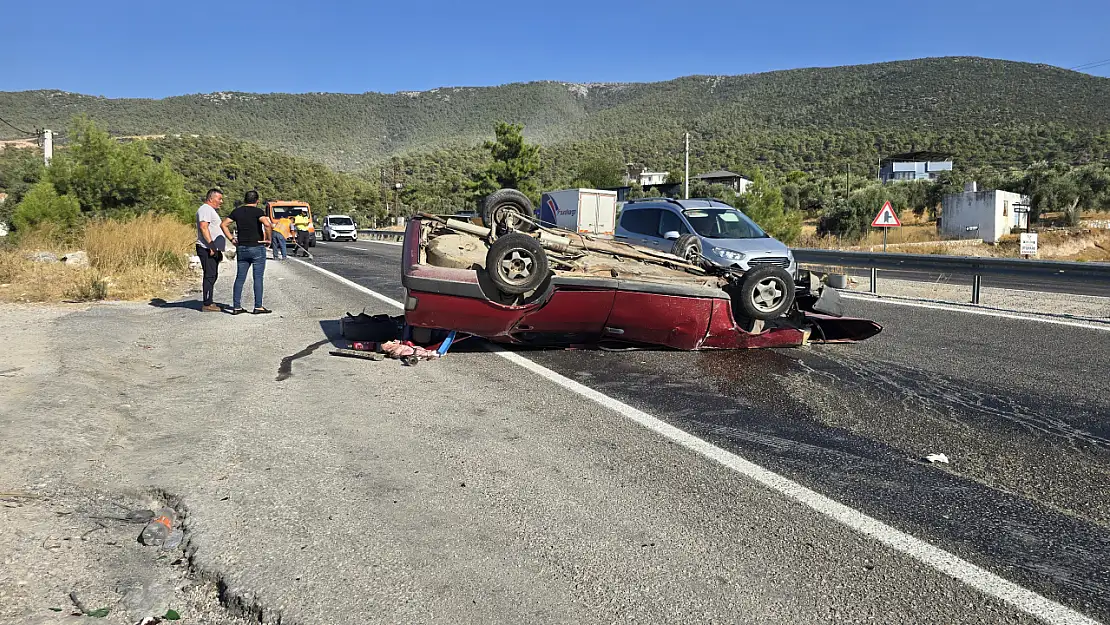 Milas Boğa Yokuşunda Otomobil Takla Attı 1 Kişi Yaralandı