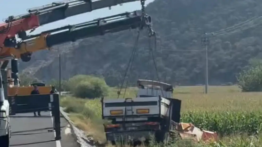 Milas Damlıboğaz'da TIR Kazası: Araç Tarlaya Uçtu