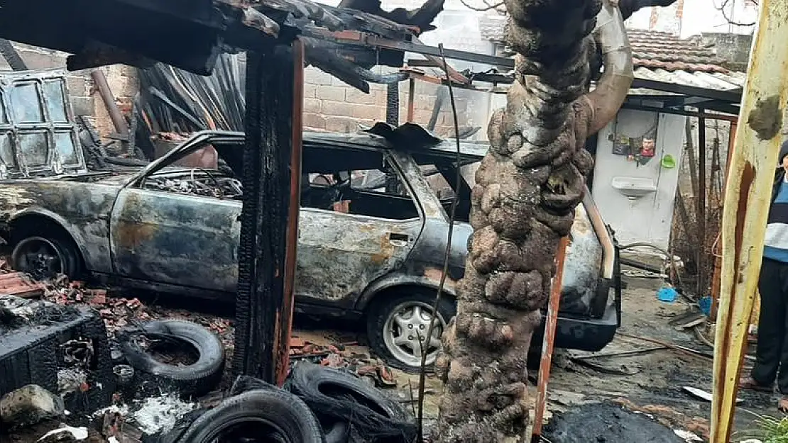 Milas Kırcağız’da 80 yaşındaki adamın hem evi hem otomobili kül oldu