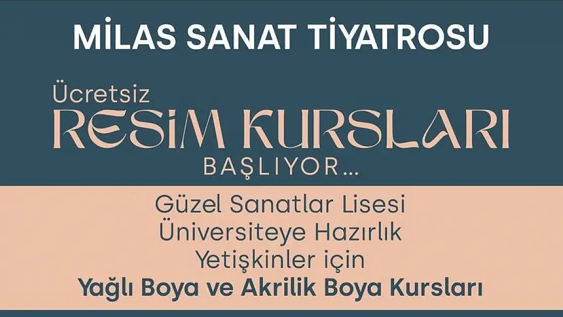 Milas Sanat Tiyatrosu Resim Kurslarına Kayıt Başladı