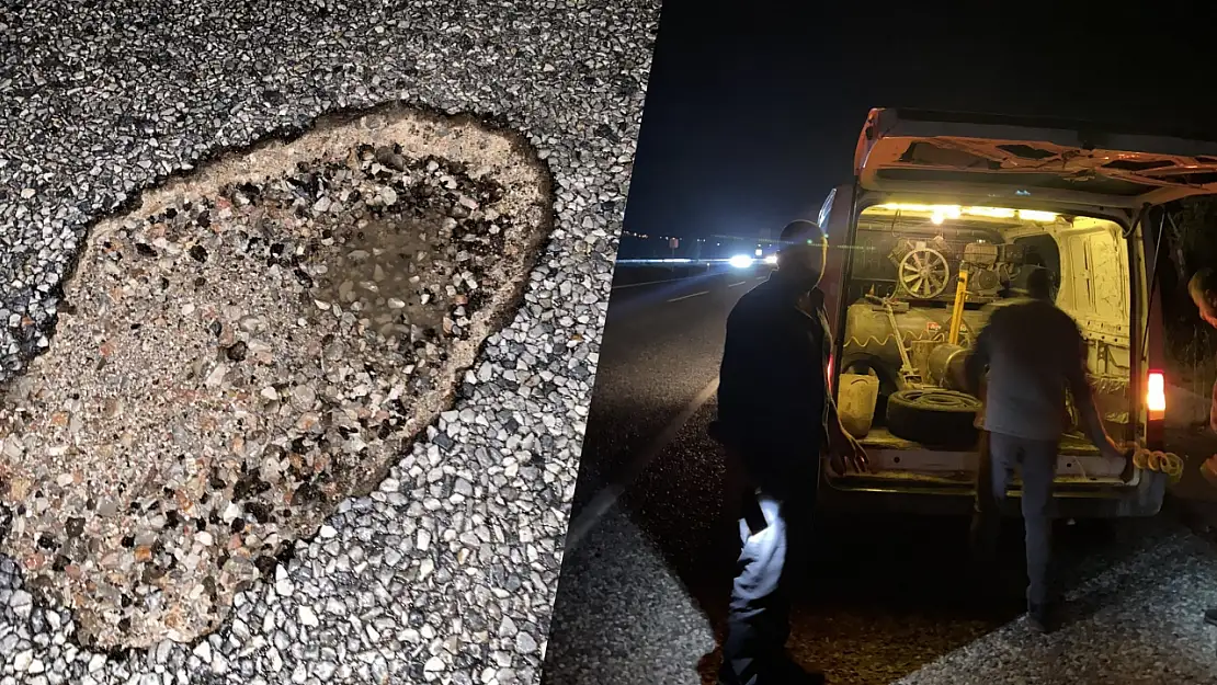 Milas-Selimiye yolunda tehlike: Aynı çukurda 10 aracın lastiği patladı