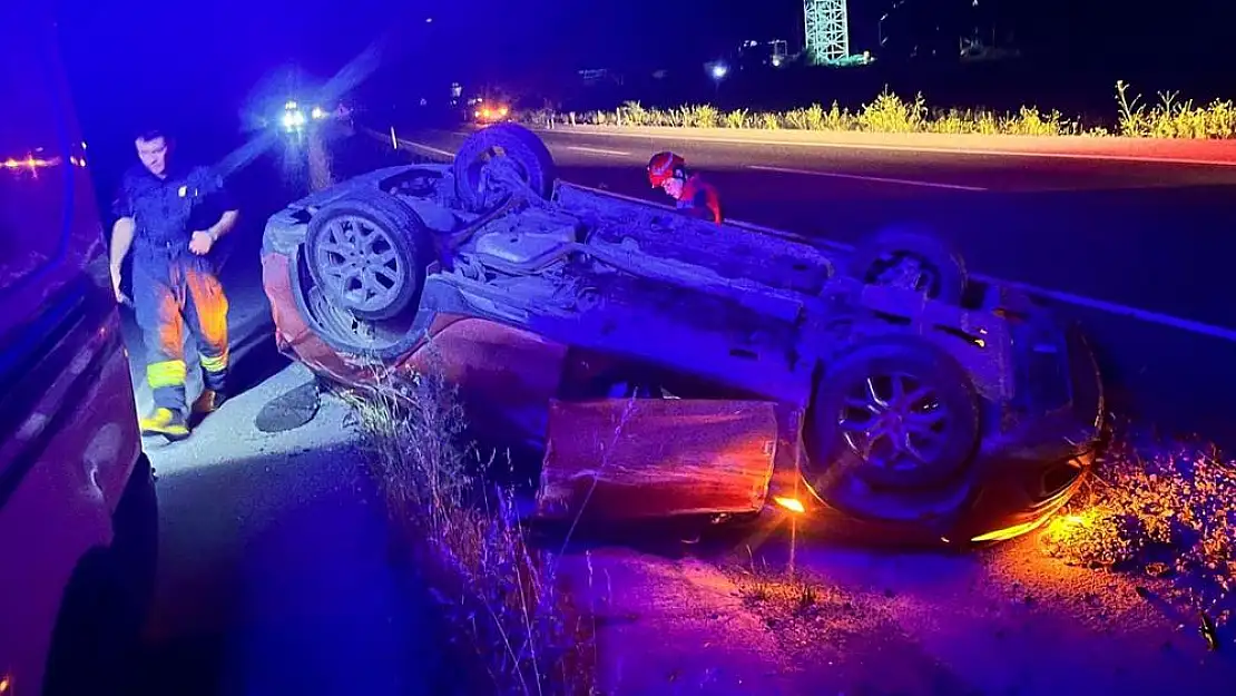 Milas-Söke Yolunda Kontrolden Çıkan Araç Takla Attı: 1 Yaralı