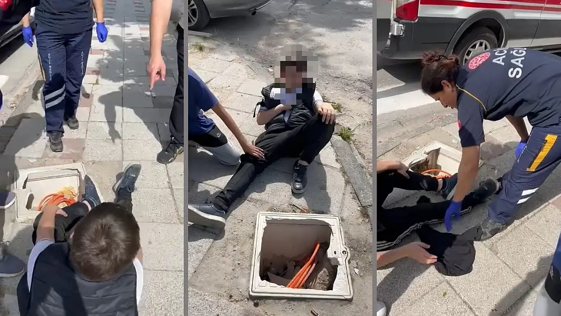 Milas'ta çukura düşen öğrenci bacağından yaralandı