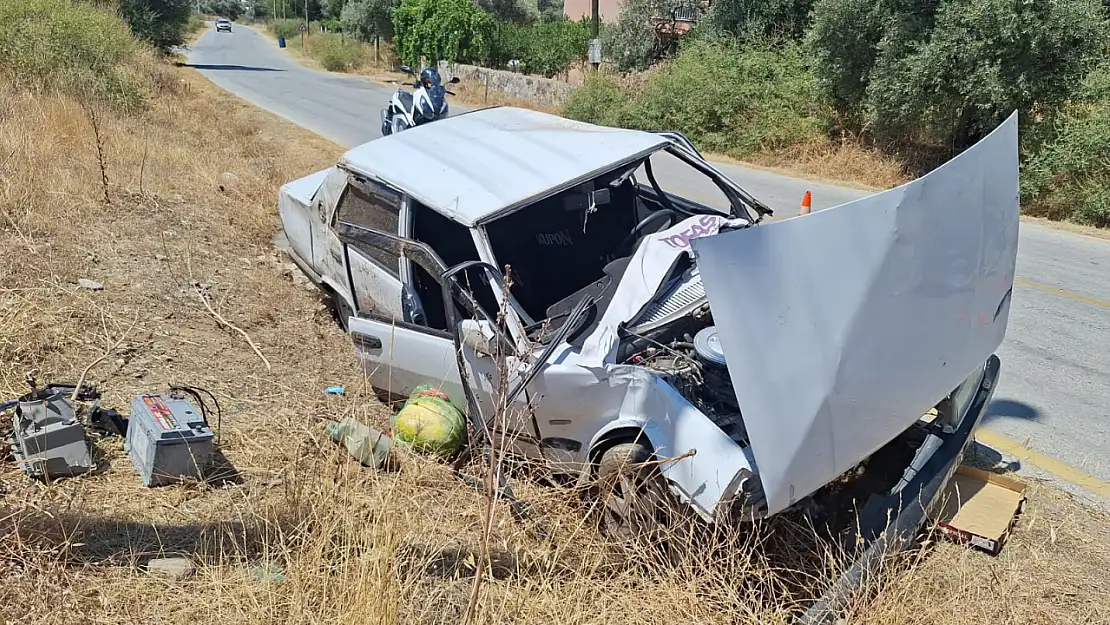Milas'ta Kontrolden Çıkan Araç Takla Attı: Sürücü Yaralandı