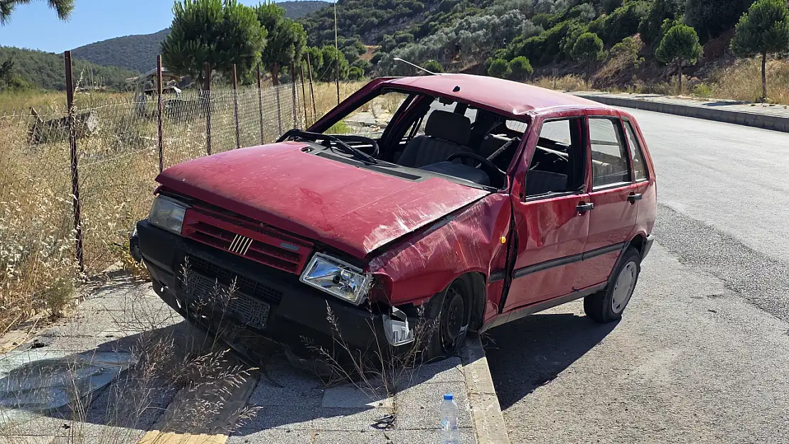 Milas'ta kontrolden çıkan otomobil takla attı: Bir kişi yaralandı