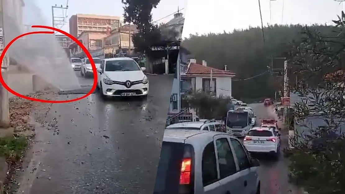 Milas’ın Emek Mahallesi’nde Patlayan Su Trafiği Felç Etti