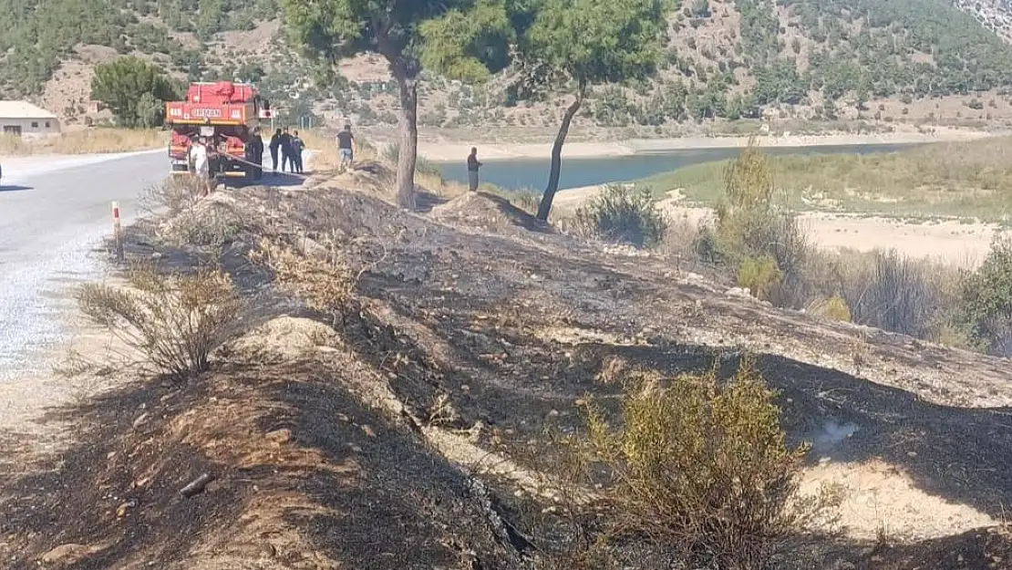 Milas’ta Akgedik Barajı Yanında Yangın Alarmı