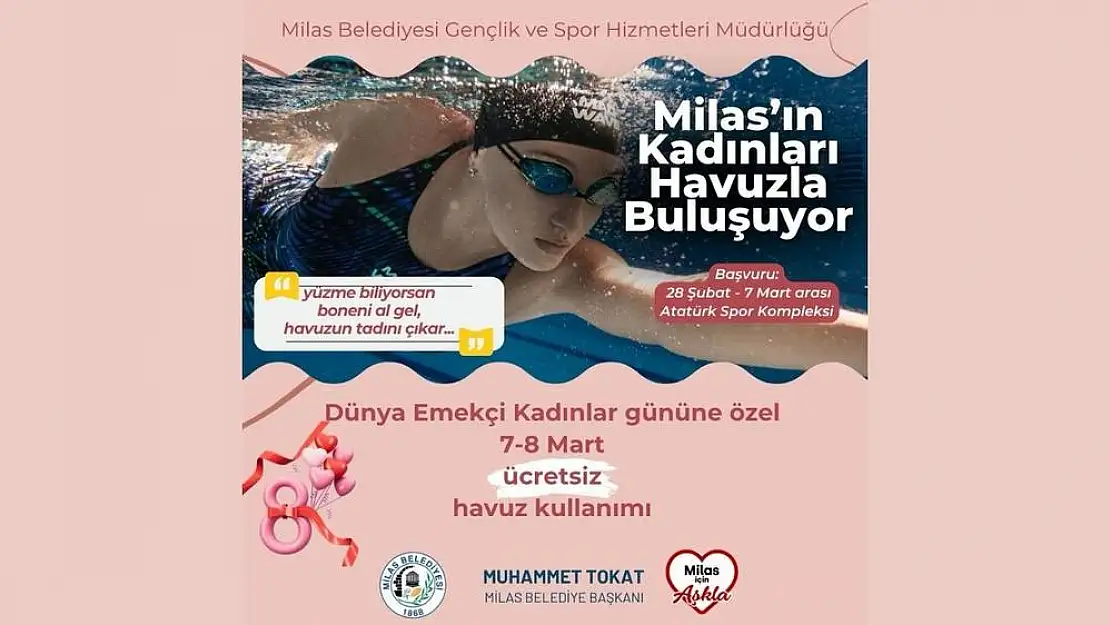 Milas’ta Kadınlar Günü’ne Özel Havuz Etkinliği