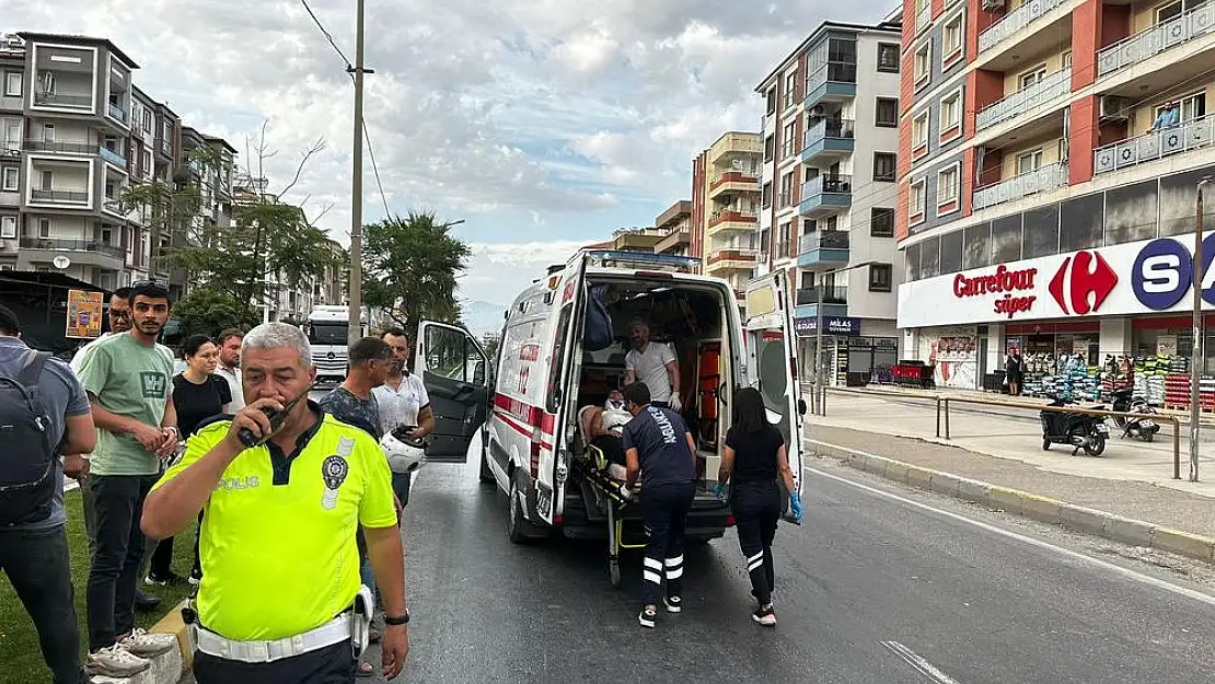 Milas’ta TIR’ın Çarptığı Motosiklet Sürücüsü Kask Sayesinde Hayatta!