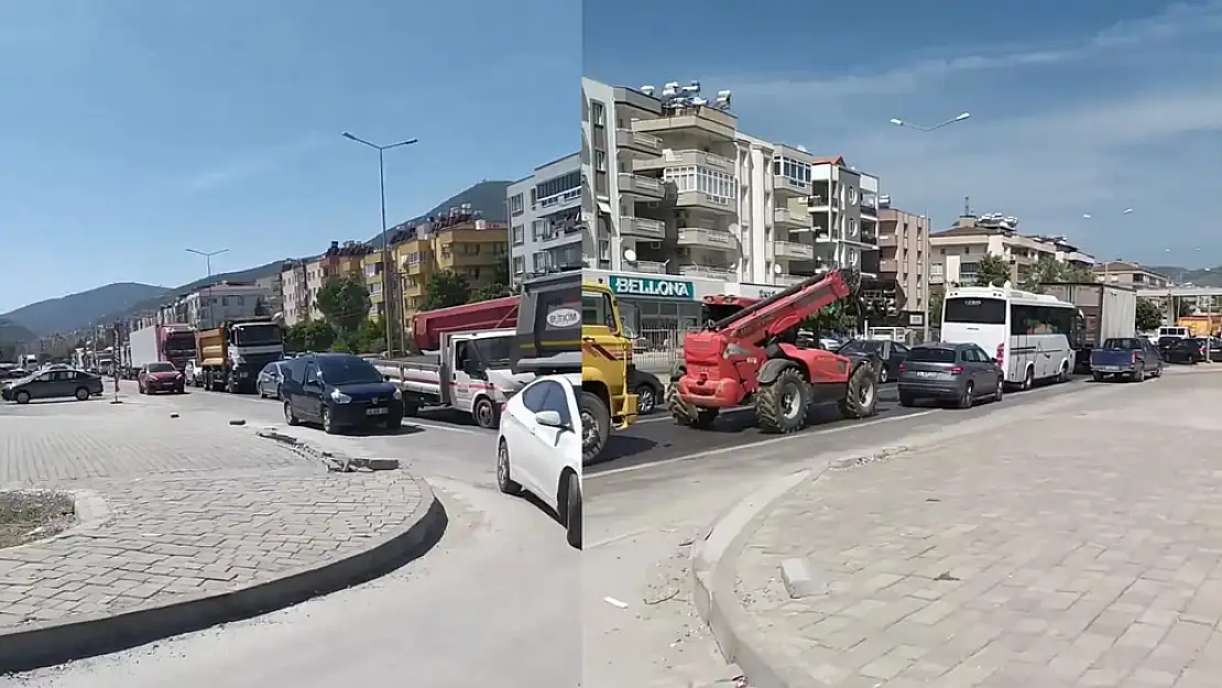 Milas’ta Yol Çalışmaları Nedeniyle Trafik Kilitlendi