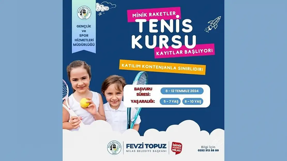 Minik Sporcular İçin Ücretsiz Tenis Kursu Başlıyor