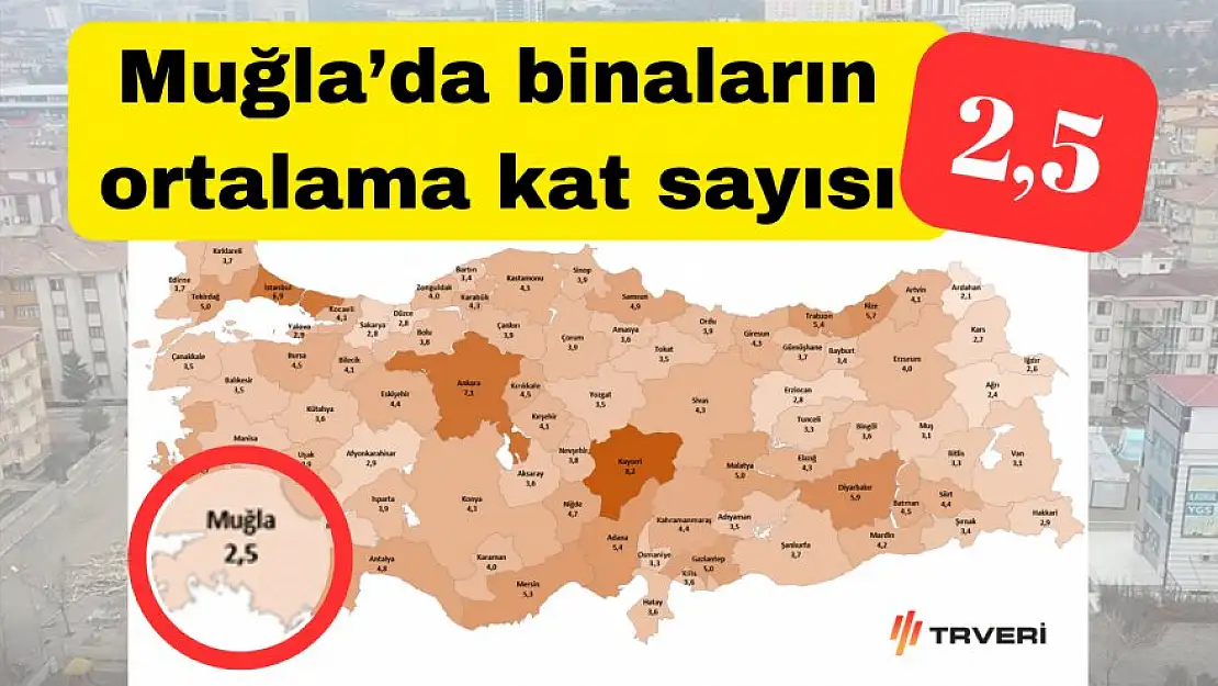 Muğla'da binaların ortalama kat sayısı 2,5