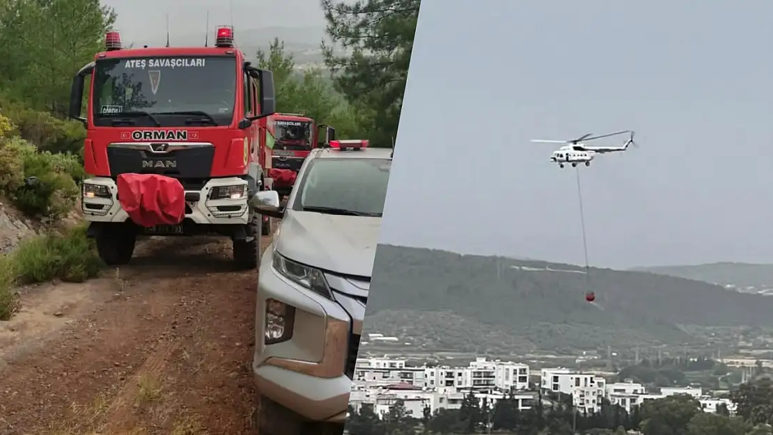 Rüzgar gülleri bölgesinde yıldırım yangını paniği