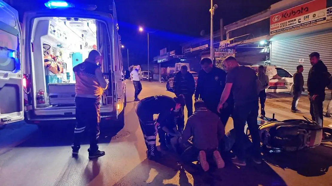 Sanayi Caddesi’nde korkutan kaza: Motosiklet sürücüsü yaralandı