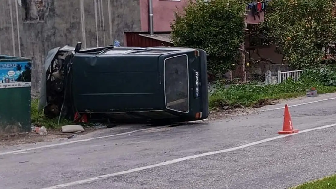 Selimiye’de Otomobil Takla Attı