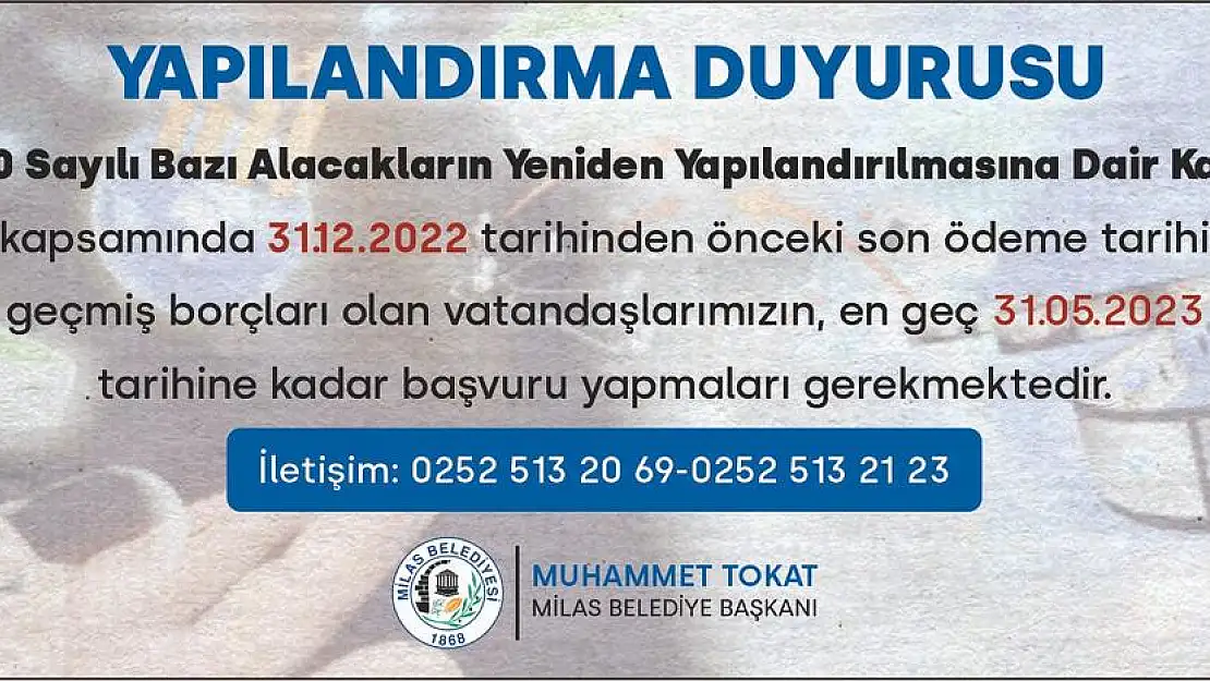 Yapılandırmada Son Gün 31 Mayıs