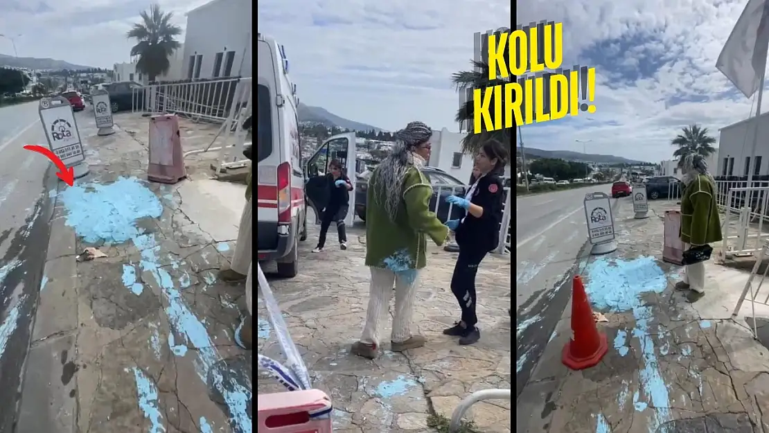 Yolda Dökülen Boya Yüzünden Düştü, Kolunu Kırdı!