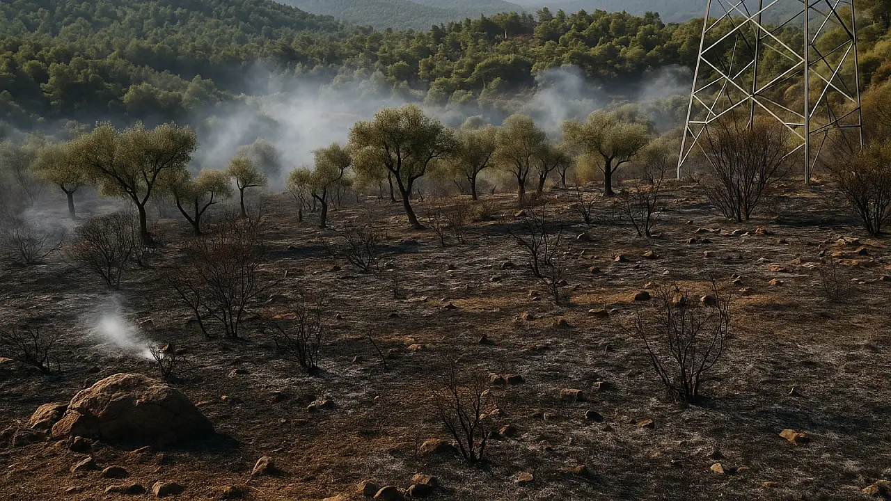 Milas'ta korkutan yangın: Zeytinlik ağaçları kül oldu