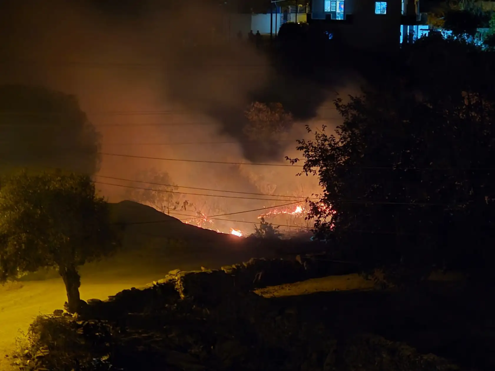 Çomakdağ'da rüzgarın etkisiyle yayılan yangın paniğe yol açtı