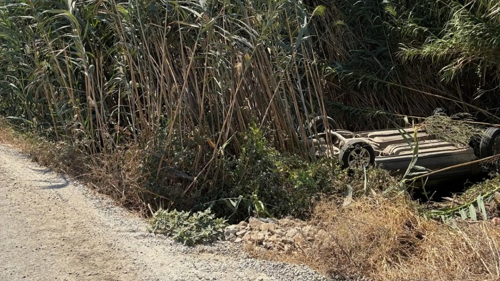 Milas'ta Kontrolden Çıkan Araç Takla Atarak Sazlığa Düştü