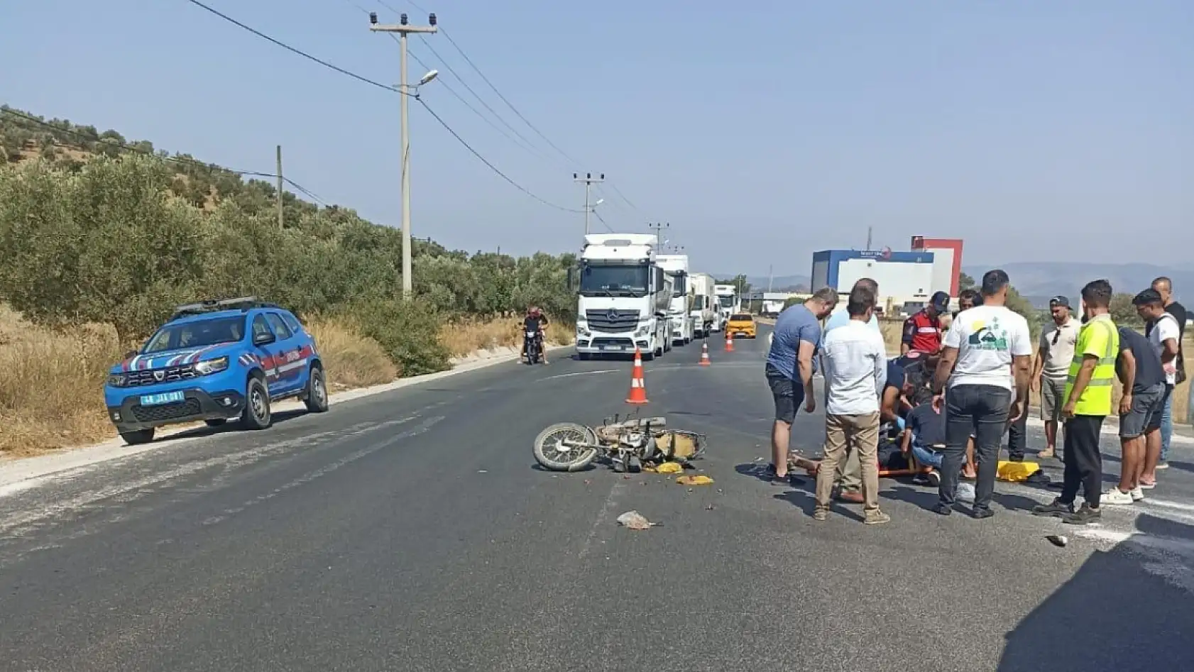Güllük Yolunda Kaza: Motosiklet Sürücüsü Ağır Yaralandı