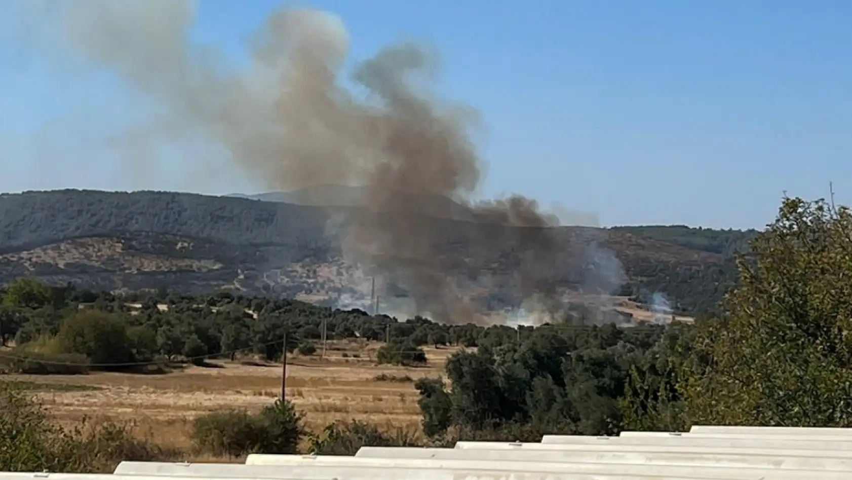 Ulaş Mahallesi'nde otluk ve tarım arazisinde çıkan yangın büyüyor