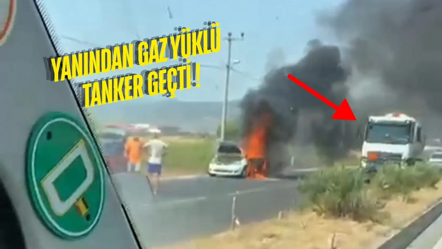 Milas-Bodrum Karayolu'nda Otomobil Alev Alev Yandı