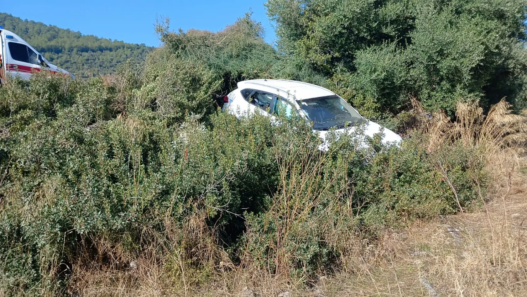 Milas'ta Otomobil Araziye Uçtu: 2 Yaralı