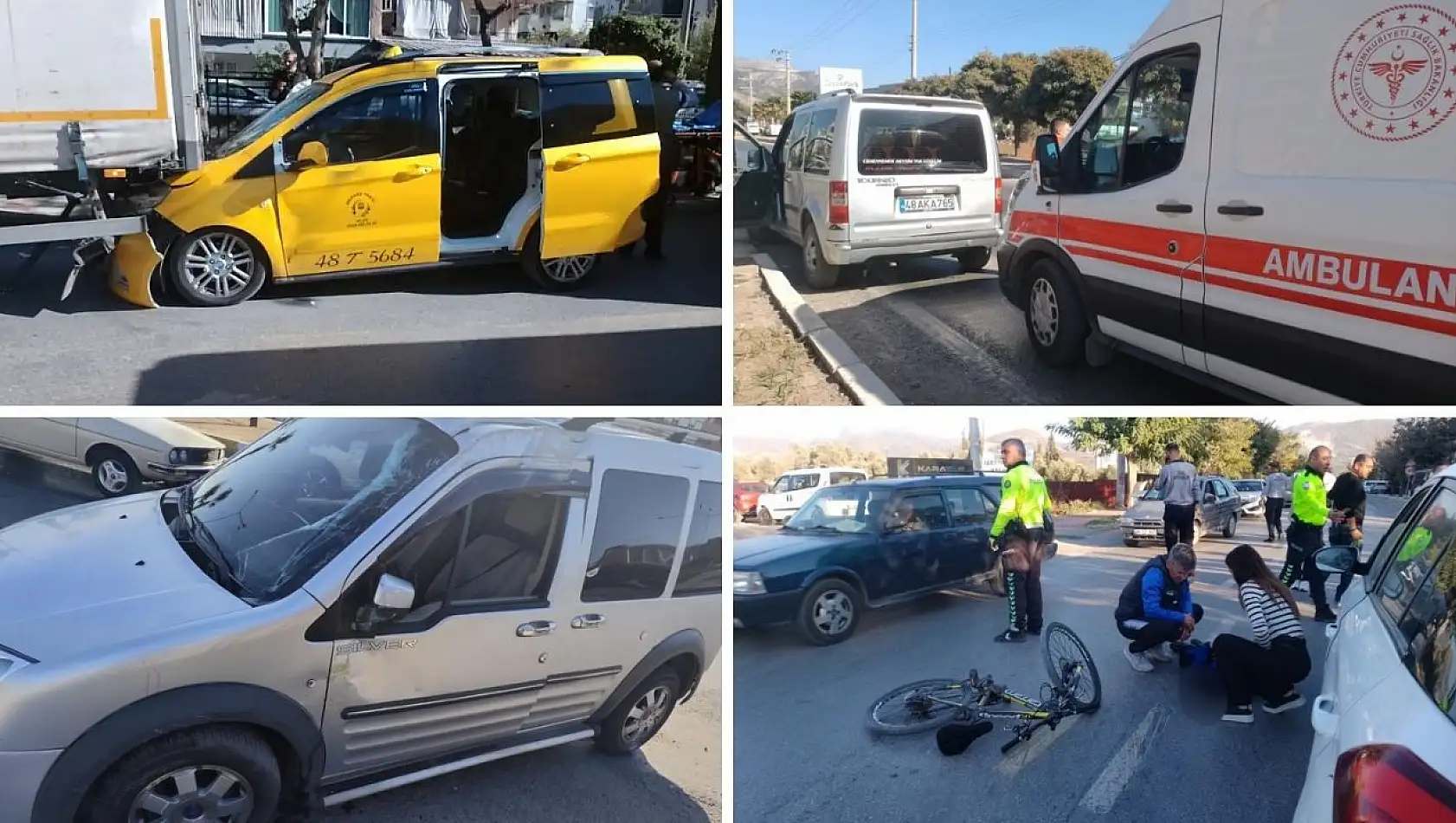 Dün Milas Trafikte Yoğun Bir Gün Geçirdi: 4 Kaza, 4 Yaralı, 9 Araç Hasar Gördü