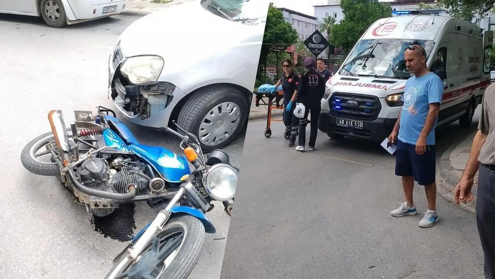 Milas'ta Motosiklet ve Otomobil Çarpıştı: Bir Kişi Yaralandı