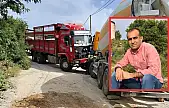 Bodrum'da yokuşta kayan kamyon mikser sürücüsünü hayattan kopardı