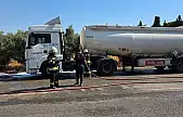Milas'ta Mazot Yüklü Tırda Korkutan Yangın