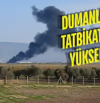 Milas Havalimanı'ndan Yükselen Dumanlar Gökyüzünü Kapladı