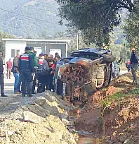 Milas'ta Korkutan Kaza: Kontrolden Çıkan Araç Kanala Devrildi: 1 Yaralı