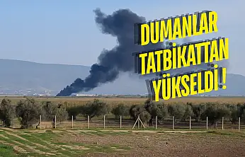Milas Havalimanı'ndan Yükselen Dumanlar Gökyüzünü Kapladı
