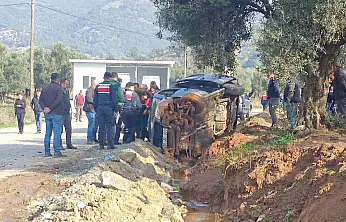 Milas'ta Korkutan Kaza: Kontrolden Çıkan Araç Kanala Devrildi: 1 Yaralı