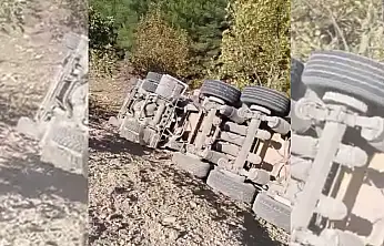 Milas'ta tır devrildi: Sürücü kazayı hafif yaralı olarak atlattı