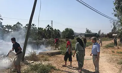 Boğaziçi Mahallesi'nde yangın paniği: Evlere metreler kala söndürüldü