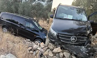 Milas'ta VIP Minibüs Kaza Yaptı: Sürücü Yaralandı