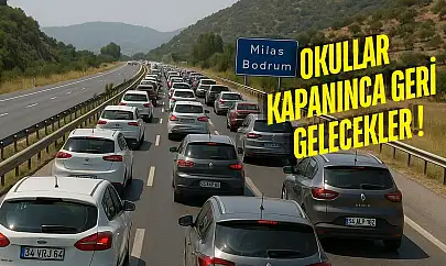 Tatilciler dönüşe geçti Milas-Bodrum karayolu kilitlendi: Bir günde 15 bin araç