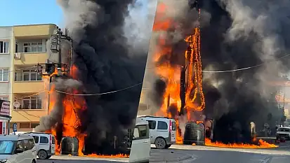 Milas'ta Trafo Yangını Paniğe Neden Oldu: İki Araç Kül Oldu