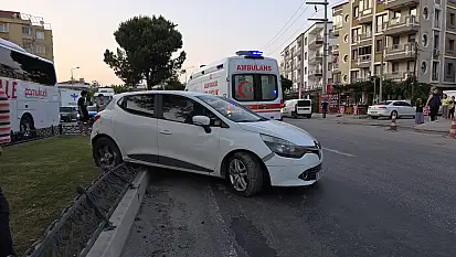 Tırla çarpışan otomobil refüje çıktı, sürücü yaralandı
