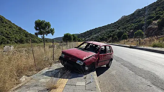 Milas'ta kontrolden çıkan otomobil takla attı: Bir kişi yaralandı