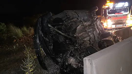 Milas'ta feci kaza: Bariyerlere çarpan otomobil takla attı 1 kişi yaralandı